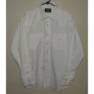 Flying R Ranchwear Ruddock Mens 17-35 LS Pearl Snap Western Shirt White Made USA